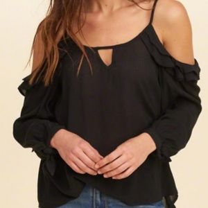 Black cold shoulder blouse
